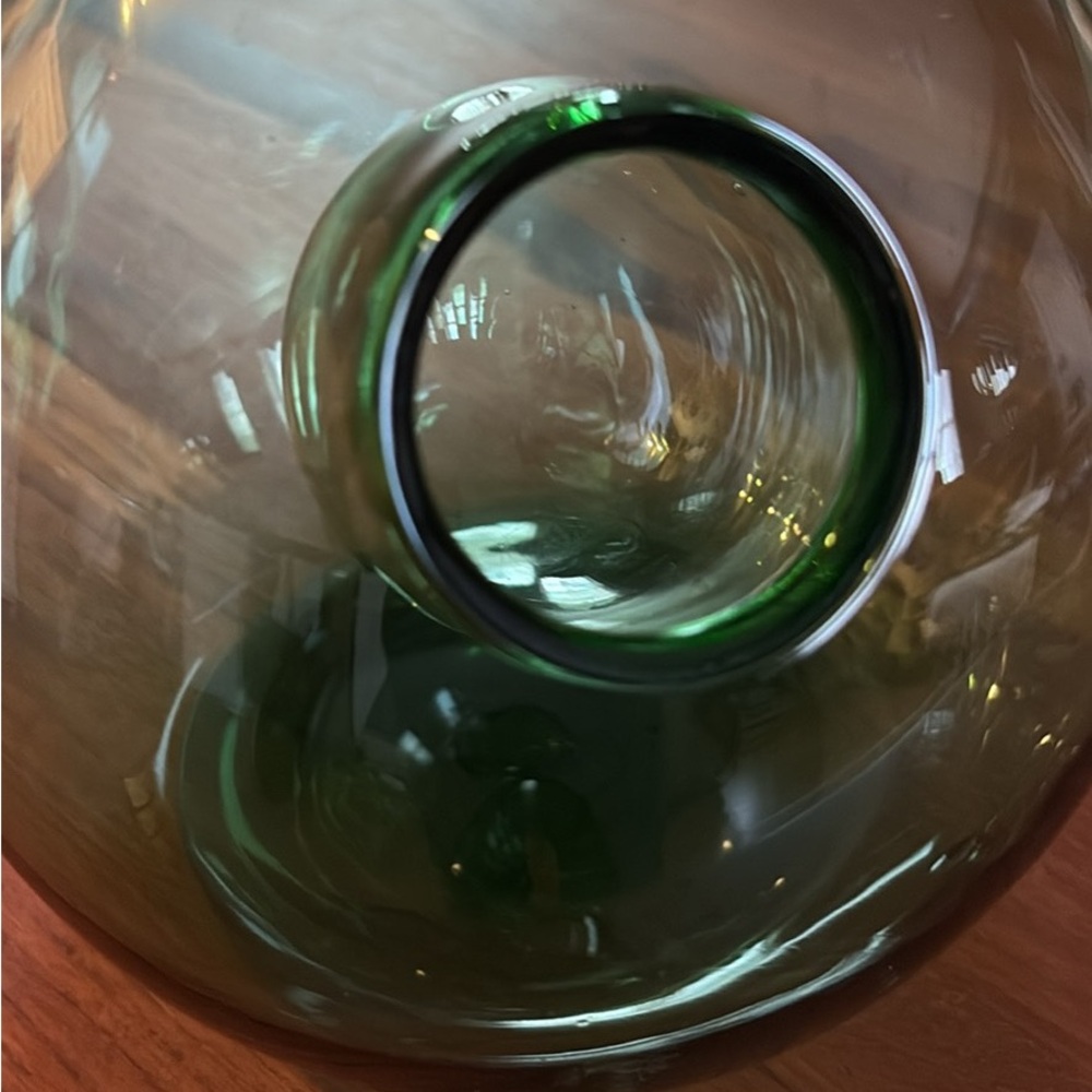 Green Glass Pitcher - Picture 2 of 6
